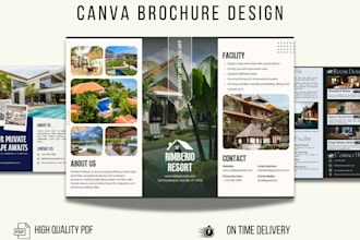 design a premium canva brochure, booklet and product catalog