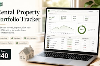 design excel dashboard, rental property owners, portfolio tracker, real estate