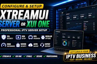 configure and setup server using xtreamui server or xui one panel with vod, ssl