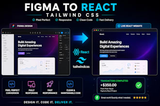 convert figma design to react tailwind CSS