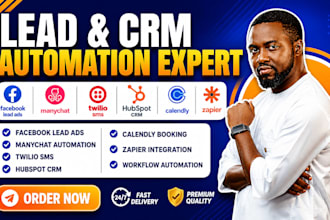 facebook lead ads manychat twilio sms hubspot crm calendly zapier automation