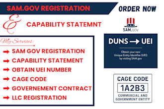 do sam gov reg, get your uei number, cage code, capability statement