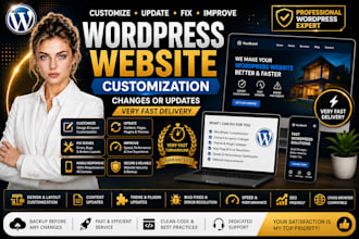 wordpress website customization, wordpress changes or update website very fast