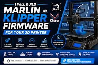 build and configure marlin or klipper firmware for 3d printers