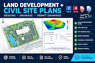 design land development plans, civil site permit ready grading plans