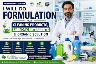 do formulation for cleaning products, laundry, detergents and organic solution