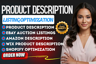 do SEO product descriptions for ecommerce stores  etsy amazon ebc catalog design
