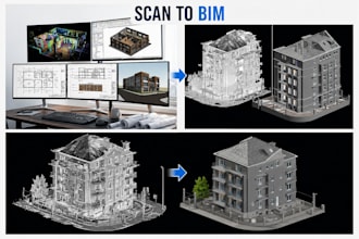 convert scan to bim, point cloud to e57 scans to revit model and cad