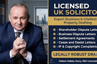 draft a professional business or shareholder dispute letter as a UK solicitor