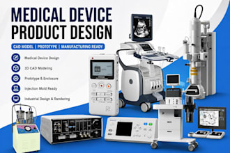 design medical device, healthcare biotech enclosure, cad model, injection mold