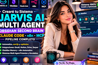 crearé jarvis ai multi agent obsidian second brain claude code n8n y mcp