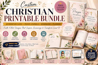 design christian affirmation card or scripture flashcards and prayer journal