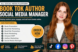 be your author social media manager for booktok and book promotion