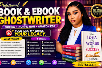 be your ebook ghostwriter for fiction, nonfiction book, amazon kdp book writer