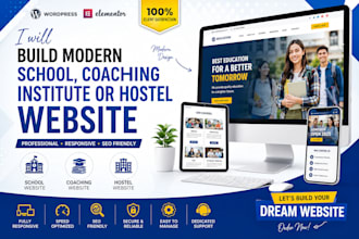build a modern school, coaching institute or hostel website