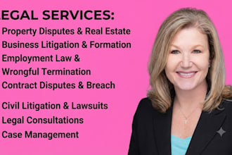 be your lawyer or paralegal for civil lawsuits, divorce, custody legal documents