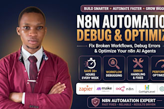 fix n8n workflow errors, debug http request issues and API integrations