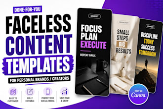 design faceless content templates for your personal brand