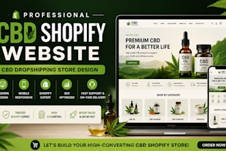create cbd shopify store, cbd dropshipping store or shopify store design