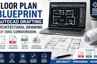 floor plan blueprint autocad drafting architectural drawing pdf dwg conversion