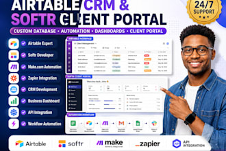 build airtable CRM, database, and softr client portal