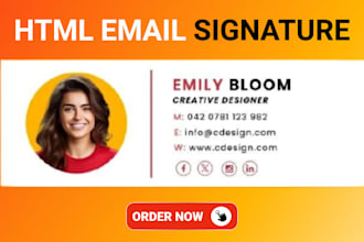 design clickable HTML email signature animated email signature for gmail outlook