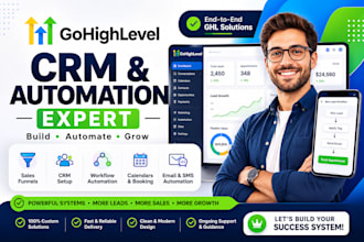 setup gohighlevel CRM, workflow automation and sales funnel