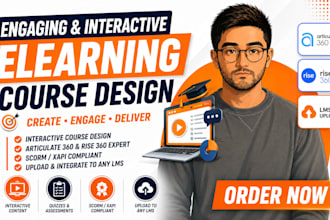 design interactive elearning course on articulate 360 rise 360 and upload to lms