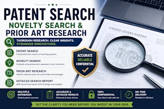 conduct a patent search, novelty search and prior art research