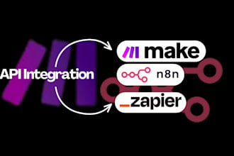 connect any API with zapier or integromat make n8n