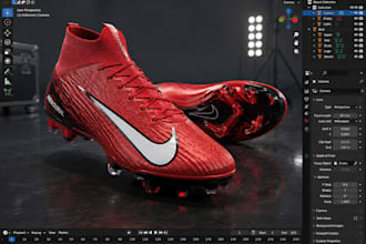 do 3d football cleat modeling and realistic rendering