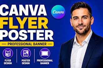 design canva flyer, poster and professional banner