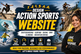 design action sports website skateboarding surfing skiing bmx climbing biking