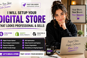 setup stan store, beacons ai and shopify digital product store