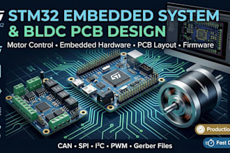 design custom stm32 embedded systems, bldc motor control, and pcb hardware