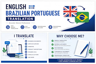 translate portuguese to english and english to portuguese