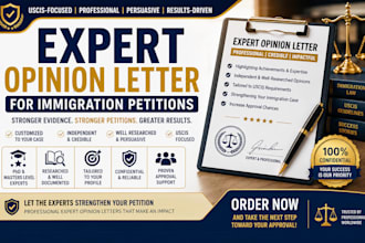 professionally craft expert opinion letter for eb2 niw eb1a o1 visa