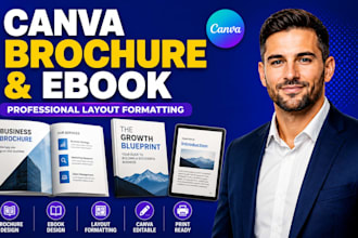 design canva brochure, ebook and professional ebook layout formatting
