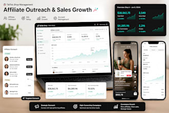 be your tiktok shop manager for affiliate outreach and sales, ads setup growth
