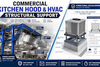 design commercial kitchen hood structural support and hvac roof anchorage