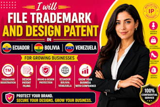 file trademark design patent in ecuador bolivia venezuela for growing businesses