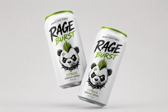 design premium can label, bottle, beer, beverage label with dieline, 3d mockup