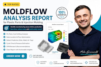create moldflow analysis report for plastic parts and injection molding