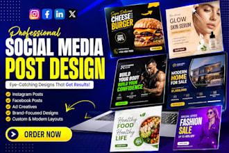 do social media design for instagram, facbook post and social media ad creative