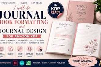 do journal book formatting, amazon KDP journal design, workbook planner layout