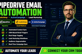 connect pipedrive with mailchimp or activecampaign and automate leads nurturing
