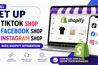 setup tiktok shop or shopify dropshipping setup facebook and instagram shop