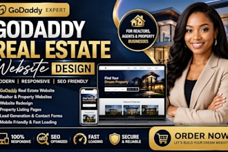 design godaddy real estate website or redesign realtor website