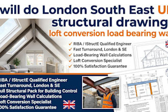 do london south east UK structural drawings loft conversion load bearing wall