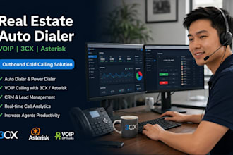 setup b2b saas real estate auto dialer voip 3cx asterisk outbound cold calling